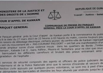 KANKAN : Au moins 22 personnes dont des mineurs arrêtés après les manifestations contre les délestages (Communiqué parquet)