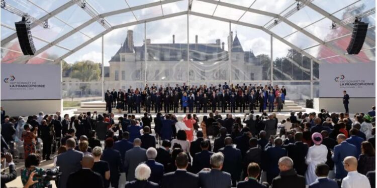 ETRANGER- Emmanuel Macron s&rsquo;exprime devant les membres de l&rsquo;OIF réunis à Villers-Cotterêts