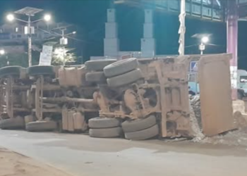 INSECURITE- ROUTIERE/ Hamdallaye : quand un camion renversé rappelle l’urgence de la prudence à Conakry