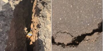 ACTUALITES- Nongo : une importante fissure menace habitations et usagers de la route derrière le stade Petit Sory