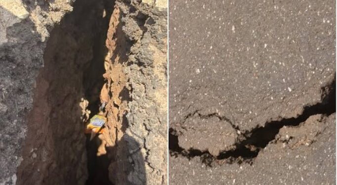 ACTUALITES- Nongo : une importante fissure menace habitations et usagers de la route derrière le stade Petit Sory