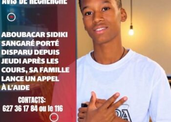 URGENT : AVIS DE RECHERCHE – ABOUBACAR SIDIKI SANGARÉ PORTÉ DISPARU