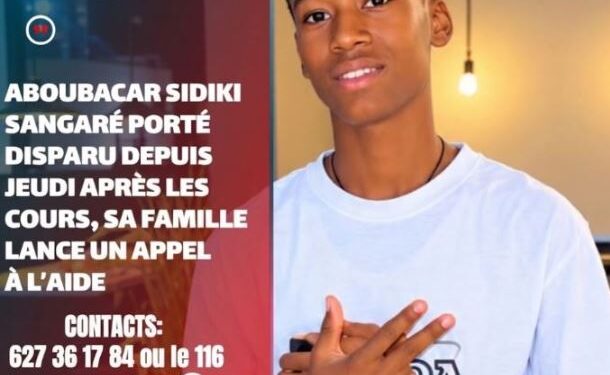 URGENT : AVIS DE RECHERCHE – ABOUBACAR SIDIKI SANGARÉ PORTÉ DISPARU